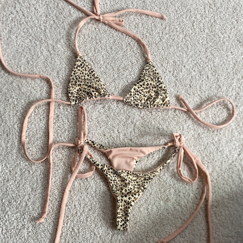 Pretty in pink reversible cheetah print bikini